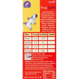 Flamingo Frog Splint Straightening Finger Corrector Brace for Fracture, Collateral Ligament, Arthritis, Dislocation, Trigger Finger, Muscle - Aluminium with Foam Padding Thumb Splint - Large