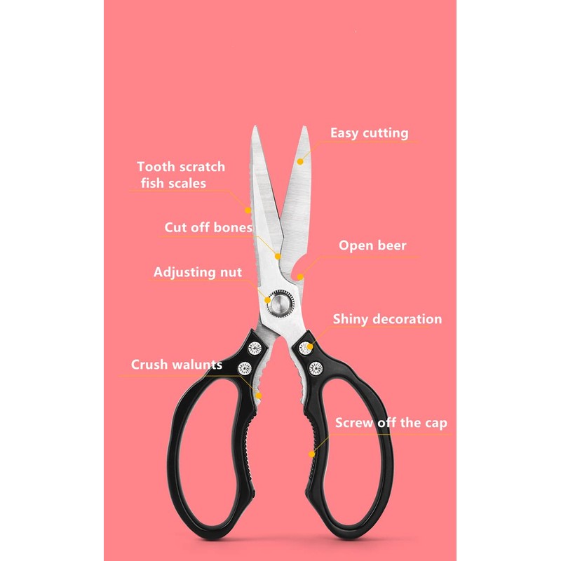 AWinjoy Heavy Duty Sharp Kitchen Scissors, Dishwasher Safe, Cooking Shears