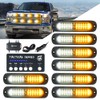 Xprite LED Surface Mount Strobe Lights Kit, White Amber Grill