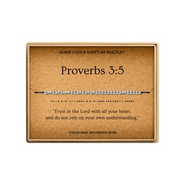 Morse Code Bracelets for Women, Proverbs 3:5 Christian Bible Verse Bracelets, Scripture S925 Sterling Silver Inspirational Faith Jewelry, Religious Gifts for Women