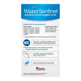 WaterSentinel WSA-1 Refrigerator Water Filter Replacement for Drinking Water Filtration, Fits Amana WF30, WF40, WF401, Sears Kenmore 46-9014, and more, Carbon Block