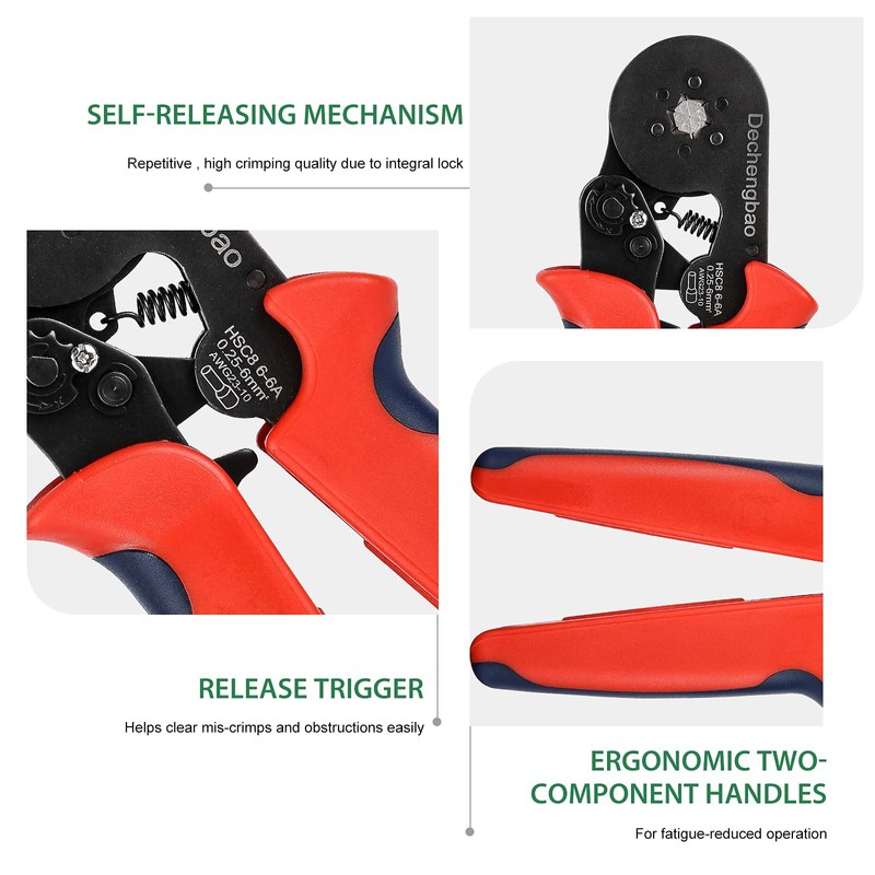 Hexagonal Crimping Pliers Set, Ferrule Crimping Tool Set with 1200