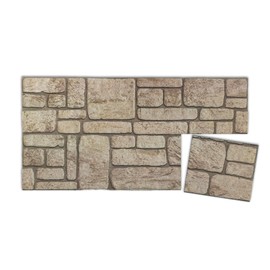 IZODEKOR 3D Brick Effect Wall Panels - Cladding, Stone Look, Styrofoam Panels for Living Room, Kitchen, Bathroom, Balcony, Bedroom, Back of Counter, and Teras | Ancient Traces (10" x 10" Sample)