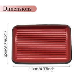Lizzy Aluminium Credit Card Holder Security Wallet Business Case Protector Travel (Red)