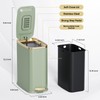 CEROELDA Small Bathroom Trash Can with Lid Soft Close-5L/1.3 Gal