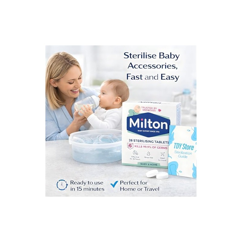 MiltonBaby 28 Sterilising Tablets - TDY Bundle Including TDY Steralization
