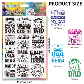 CHGCRAFT Father's Day Clear Stamps Wishes Words Transparent Stamp for DIY Scrapbooking Journaling Photo Album Decorative Card Making