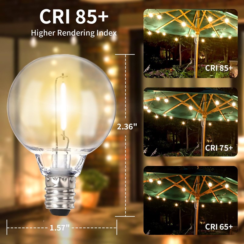 Sdduenled 50pack G40 LED Replacement Light Bulbs 120V 0.6W E12