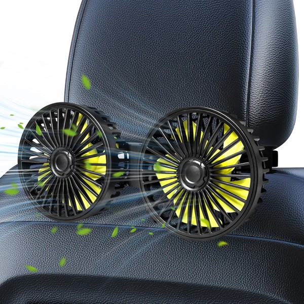 USB Car Cooling Fans for Backseat, Dual Head Car Fan