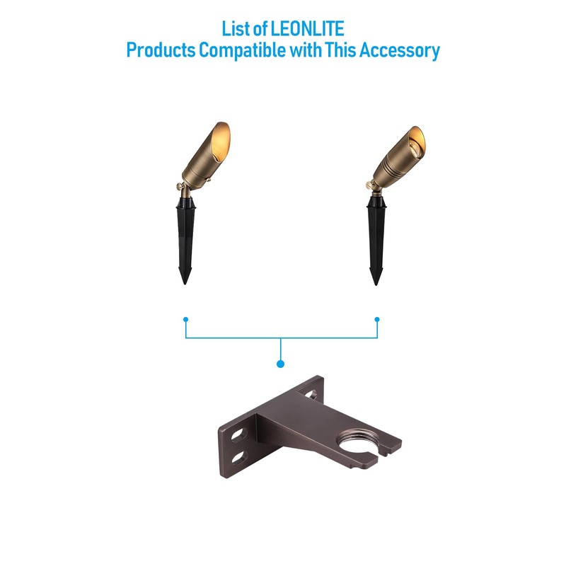 LEONLITE Gutter Mount Bracket for Low Voltage LED Spotlight, 1/2"