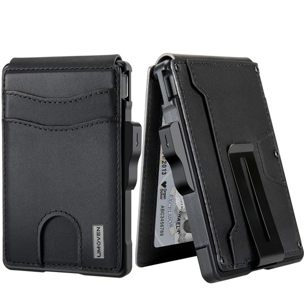 umoven Wallet for Men - with Money Clip Slim Leather