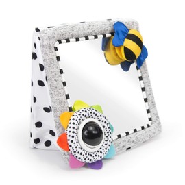 Sassy Tummy Time See Me Floor Mirror for Ages 0+ Months (80928) & Stacks of Circles Stacking Ring STEM Learning Toy, Age 6+ Months, Multi, 9 Piece Set
