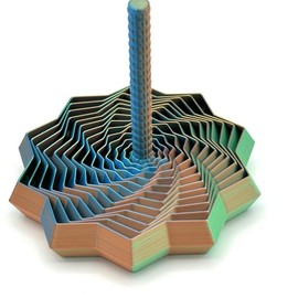 Expanded Sensory Fidget Star with Handle - Very Satisfying Sight and Sound with Hypnotizing Visual Fidget Toy:_Orange - Blue - Green_Small