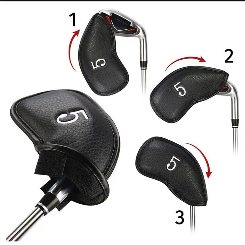 Leather Golf Headcovers Irons Set 12 Pcs Club Iron Head