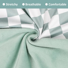 Newborn Lounger Cover, Soft Comfortable Baby Lounger Cover, 1 Pack Reversible Removable Slipover for Infant Lounger Pillow, Green Checkered (Lounger not Included)