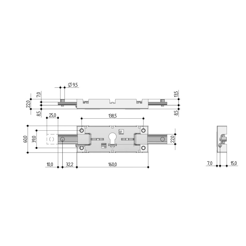 PREFER Central Lock Euro Profile Cylinder for Roller Shutters, Nickel,