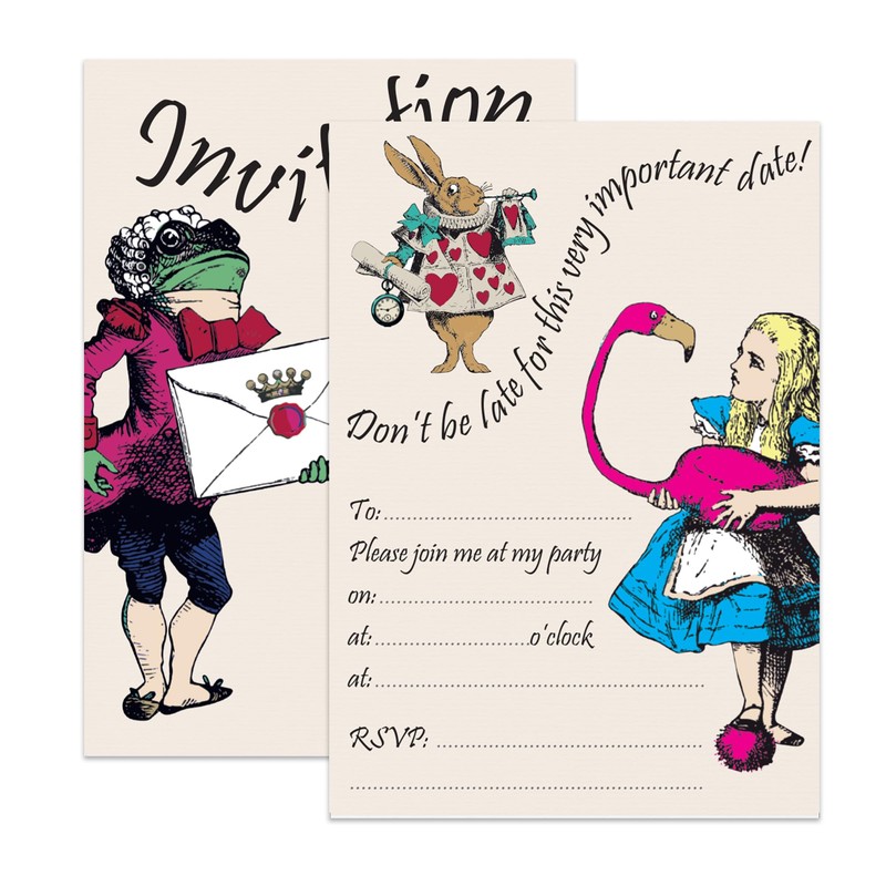 M & G Mustard & Gray Childrens Party Invitations (x12