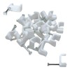 Grapa Blanca Para Cable Plano 8 Mm Bolsa 20 Piezas