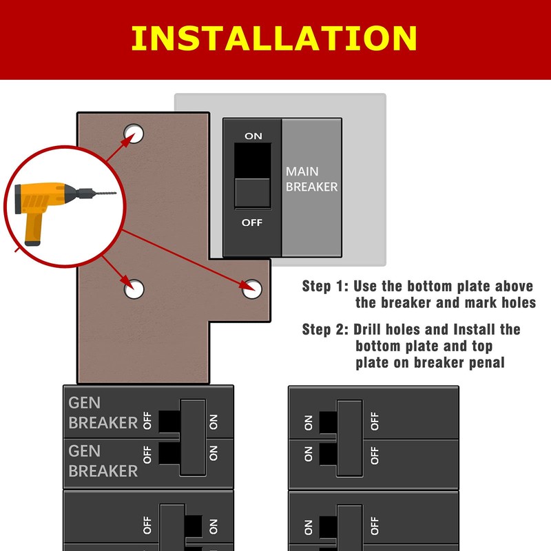 Generator Interlock Kit compatible with GE General Electeric breaker panels