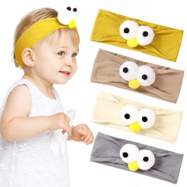 KU Pack of 4 Baby Headbands, Beautiful Hair Bands, Baby Girls Baby Headbands, Turban Hat, Baby Soft Elastic Hair Bands, Baby Newborn Girls Toddler Headbands for 0-6 Months