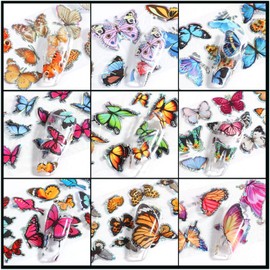 Butterfly Nail Art Stickers Transfer Foils Butterflies Nail Foil Laser Glitter Butterfly Nail Art Design Holographic Nail Film Decor for Women Girls Manicure Tips Decorations Nails Foils (10 Sheets)