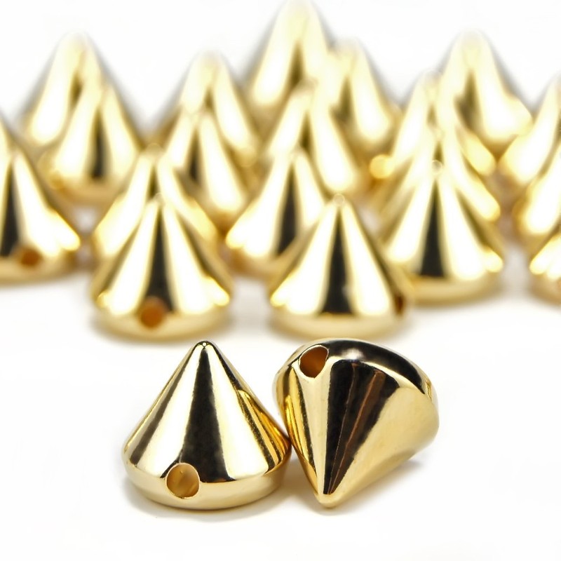 AIYUE 100pcs 12mm Silver Gold Gun Black Acrylic Bullet Spike