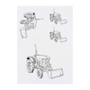 4 x 'Tractor with Digger Attachement' Temporary Tattoos - Water