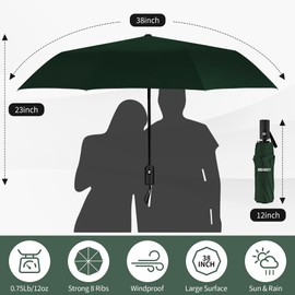 Seniny Windproof Travel Umbrella, Automatic Umbrellas for Rain, Portable & Compact for Backpack, Strong UV for Protection, Folding Small Umbrellas for Car, Sun Umbrella for Walking