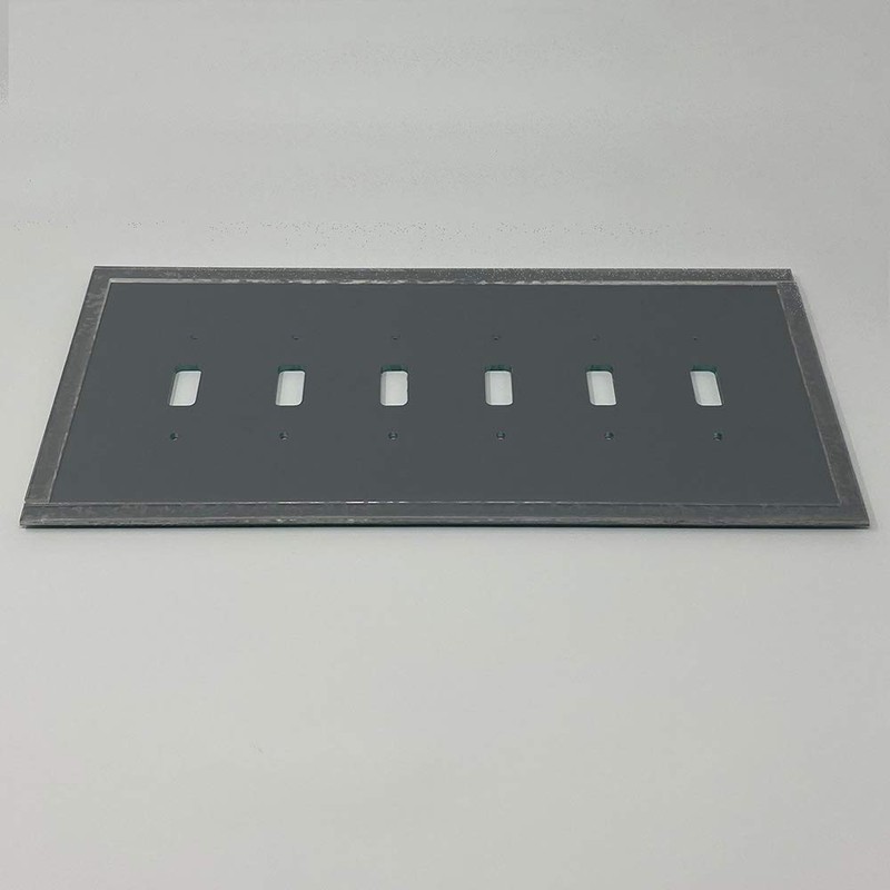 GlassAlike™ Six Gang Switch Acrylic Mirror Switch Plate