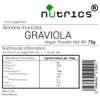 Nutrics® GRAVIOLA Fruit 75g Powder Soursop Annona muricata Suitable for