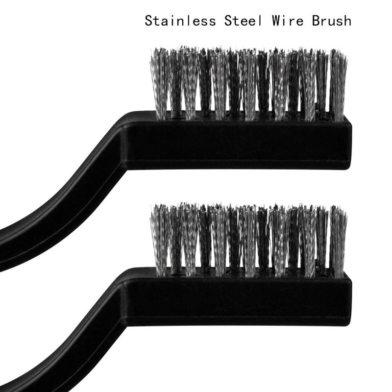 Topbuti 15 Pcs Mini Stainless Steel Wire Brush Set for