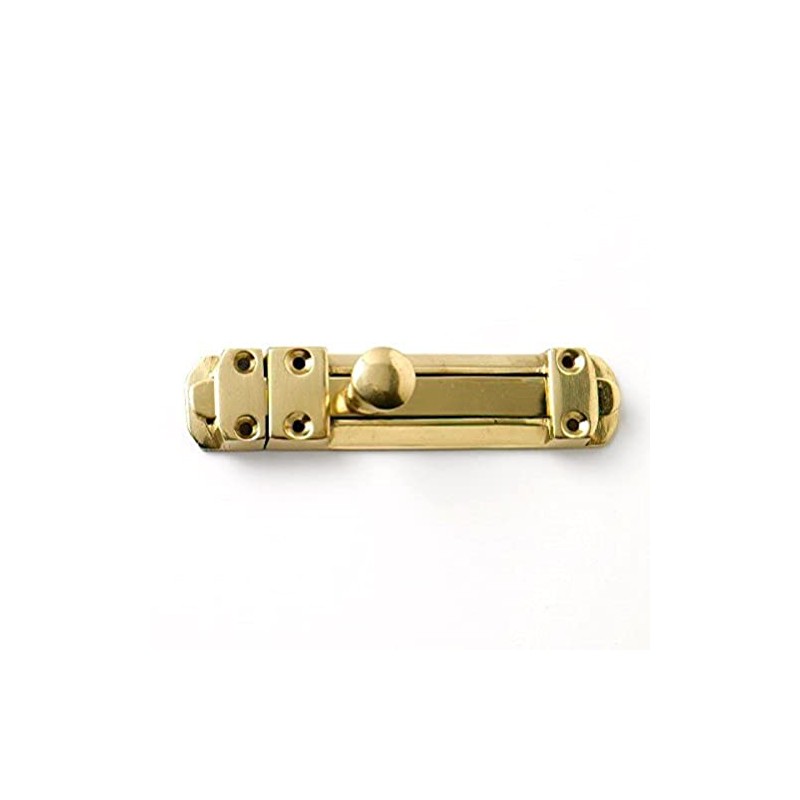 Merriway® BH02040 Heavy-Duty Tower Bolt - Polished Brass, 4" (100mm)