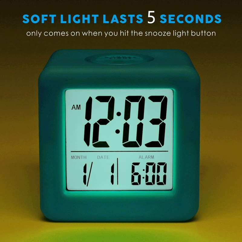 Plumeet Digital Alarm Clock Kids Clock with Snooze and White