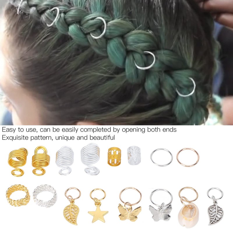 Anillos para el Cabello, 140 Piezas Puños para el Cabello