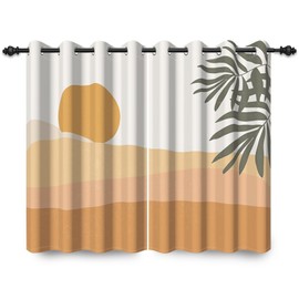 ggaimwf 46"x 54" Desert Eyelet Curtain Sunset Tropical Abstract Gradual Change Boho Landscape Art Painting Thermal Grommet Blackout Room Divider Window Drapes for Bedroom Living Room 2 Panels