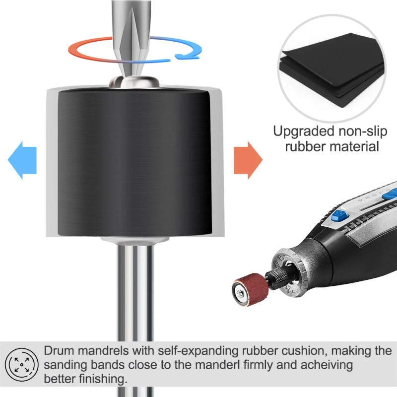 XCAN 252Pcs Sanding Drum Kit Nail Drill Bits w/Box 80Grit