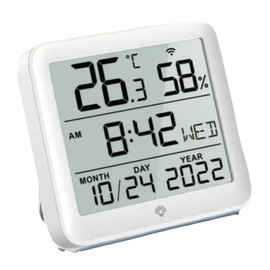 Snblzhef Digital Tuya WiFi Time Clock Date Thermometer Hygrometer Backlight Temperature and Humidity Sensor Display