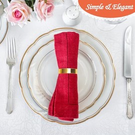 Coitak Lote de 12 porta-guardanapos espiralados de metal dorado para boda, cena, decoración de mesa (medio círculo)