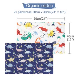 Children's Cushion Cover, Pack of 2, 100% Cotton Baby Pillowcase, 40 x 60 cm Cushion Cover, Soft, Breathable for Boys and Girls, Bed Linen, Baby Pillow Cover with Envelope