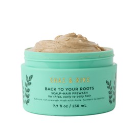 SHAZ & KIKS Essential Prewash Mask for Thick, Curly to Coily Hair | Scalp & Hair Mask with 35+ Essential Nutrients to Build Long-term Health | Stimulate Growth & Moisturize Dry Scalp & Curls, 7.7 oz