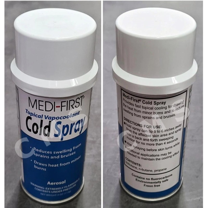 MEDI-FIRST Cold Spray Skin Pain Freeze Anesthetic 4oz Aerosol Can