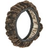 Fuzzy Steering Wheel Cover Elastic Stretch Plush Brown Universal Fit