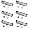 RILOMBAO 6 Pack Silver Metal Clipboard Clips, 4.72" (12cm) Mountable