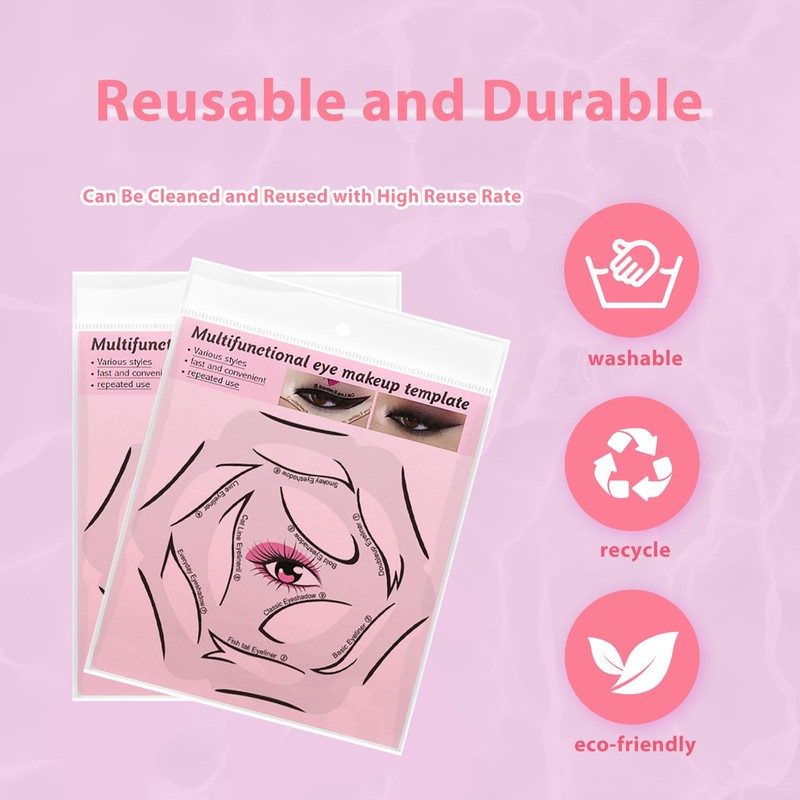 YAFIYGI Eyeliner Stencils Eyeliner Stencil Set 6 in 1 Reusable