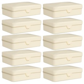 Dukal DawnMist - Caja de jabón de plástico marfil, duradera y compacta, paquete de 10 unidades, perfecta para viajes, baño o gimnasio, diseño a prueba