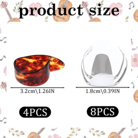 12 Pcs Steel Finger Picks Set, Guitar Picks Including Resin Thumb Pick And Stainless Steel Finger Adjustable Banjo Pick for Guitar, and Other Instruments