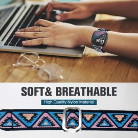 Compatible with WHOOP PEAK Bands with Case bands, Stretch Elastics Nylon Adjustable Replacement Strap Accessories for Men & Women Compatible with WHOOP 5.0 PEAK, LIFE MG, One, 4.0, 3.0 (Blue Pink)