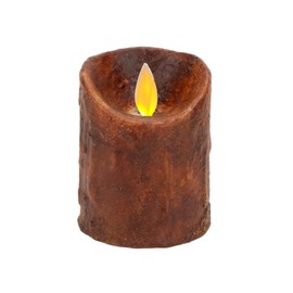 100 North Raggedy Junction Decorative Primitive Décor 2 x 3 Inch Hand Dipped Wax Moving Flickering Flameless Candle, Brown