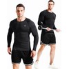 NELEUS Men's 3 Pack Compression Workout Long Sleeve Shirts,5030,Black,3XL