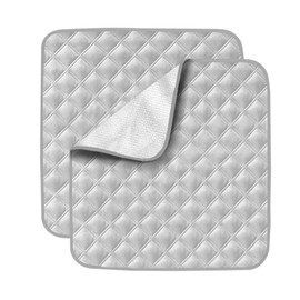 Incontinence Pad 2 Pack, Anti-Slip Reusable Incontinence Protector, Washable Seat Pad, Bed Chair Pad Large (Grey)